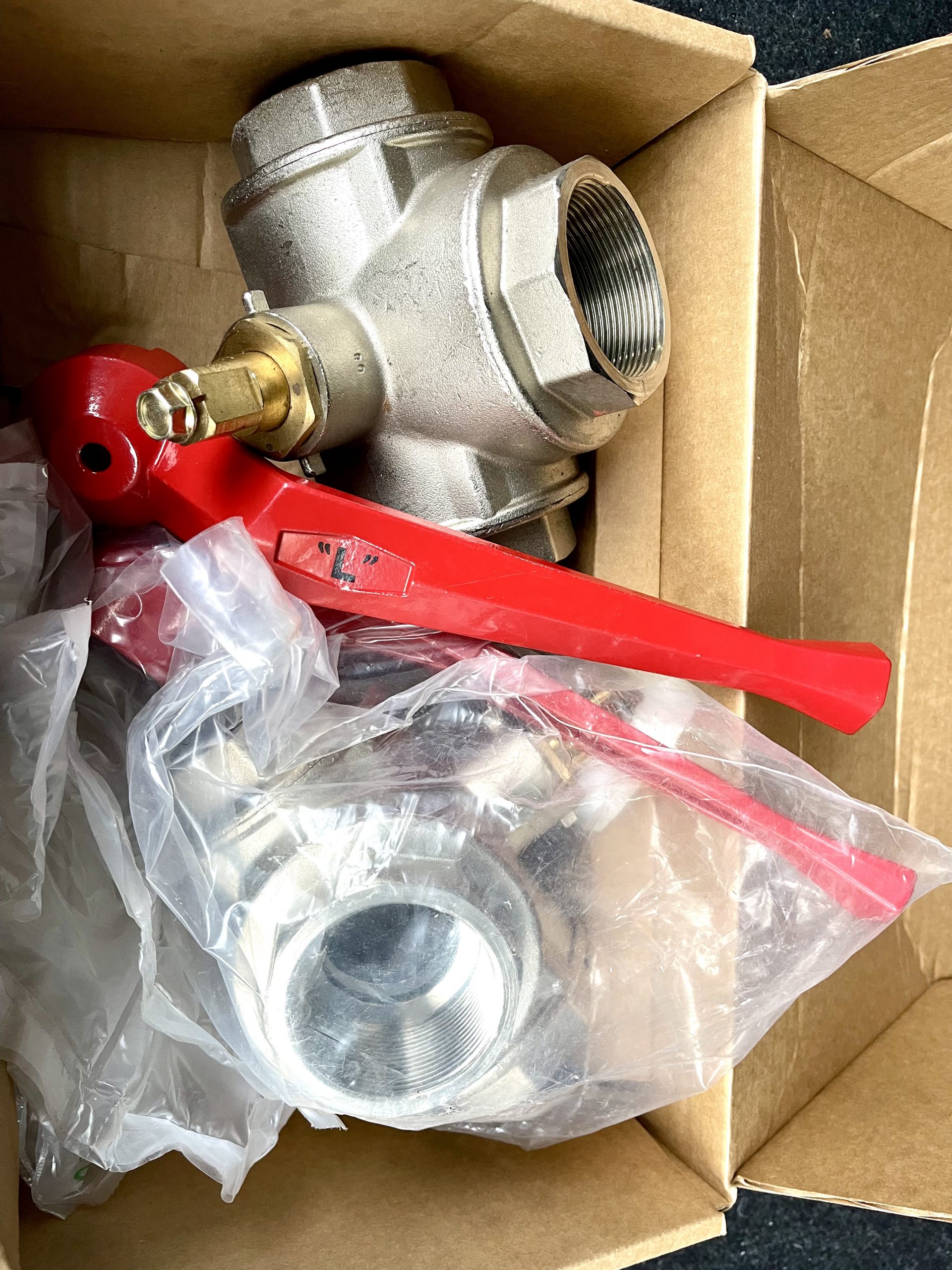 3-Wege Kugelhahn, Messing, L-Bohrung, G 2", -0,9 bis 35 bar – Bild 5