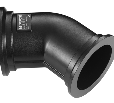 PREVOST PPS1 4CCC | Aluminiumrohr-Winkel 45° mit beidseitigem CC-Flanschanschluss