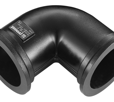 PREVOST PPS1 9CCC | Aluminiumrohr-Winkel 90° mit beidseitigem CC-Flanschanschluss